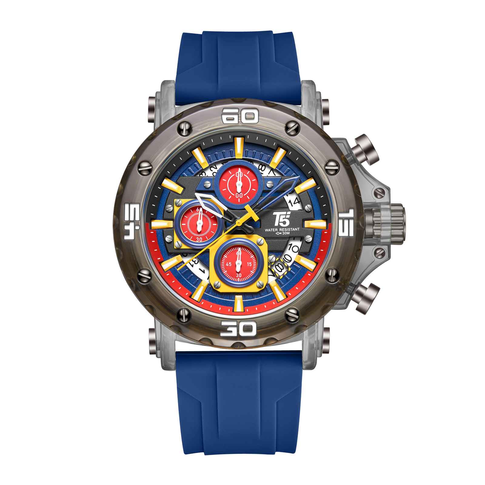 H4043G Reloj T5 para hombre pulsera de goma - Image 4