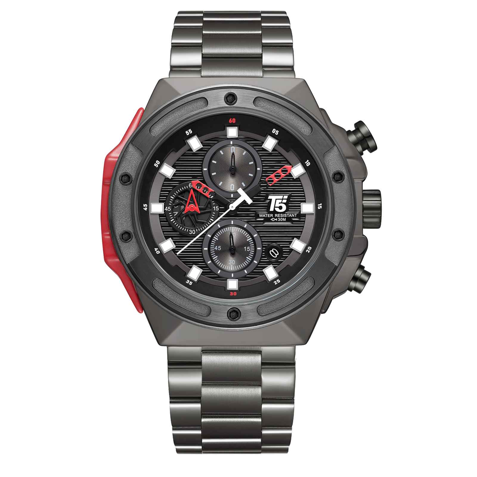 H4067G Reloj T5 para hombre banda de Metal - Image 4
