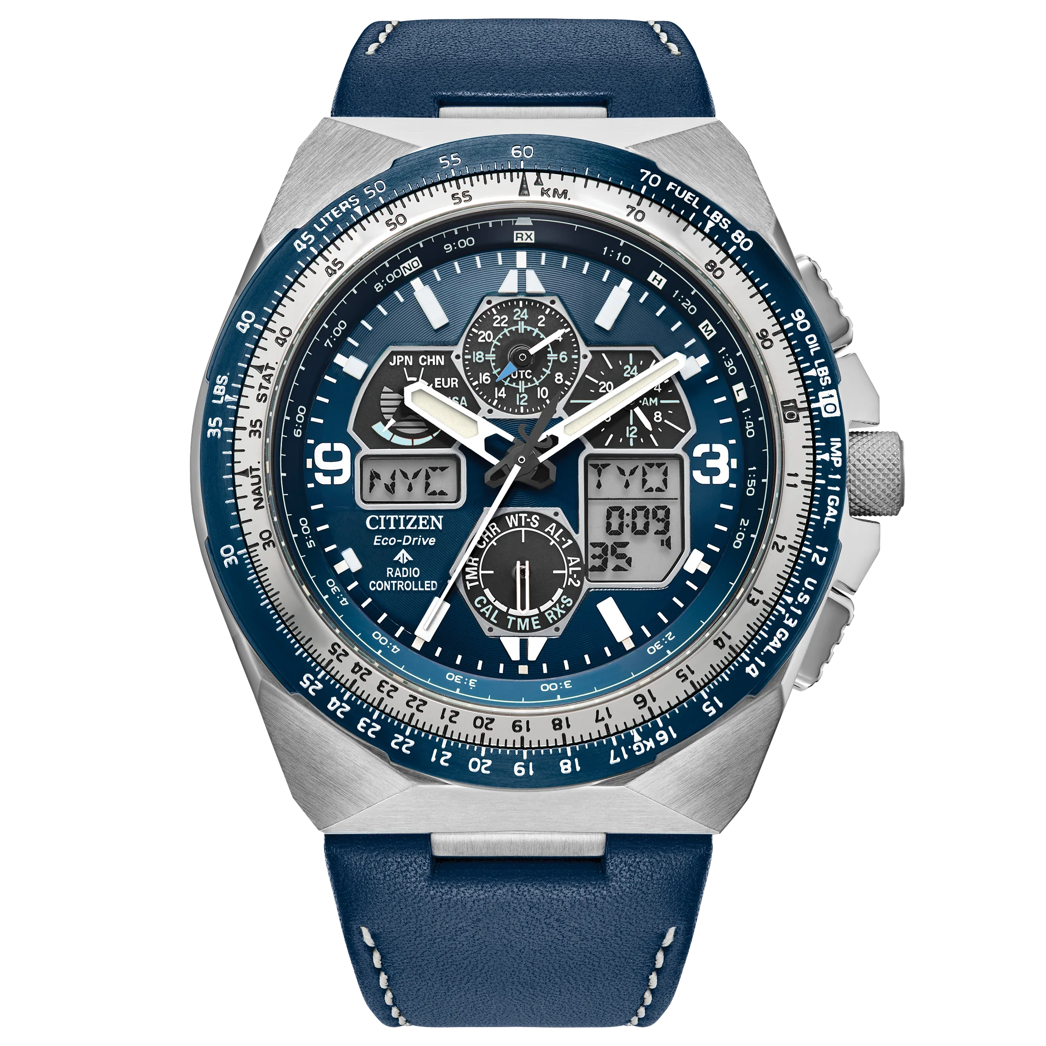 JY8148-08L Reloj Citizen Promaster Skyhawk A-T Eco-drive de hombre pulsera de cuero 46 mm