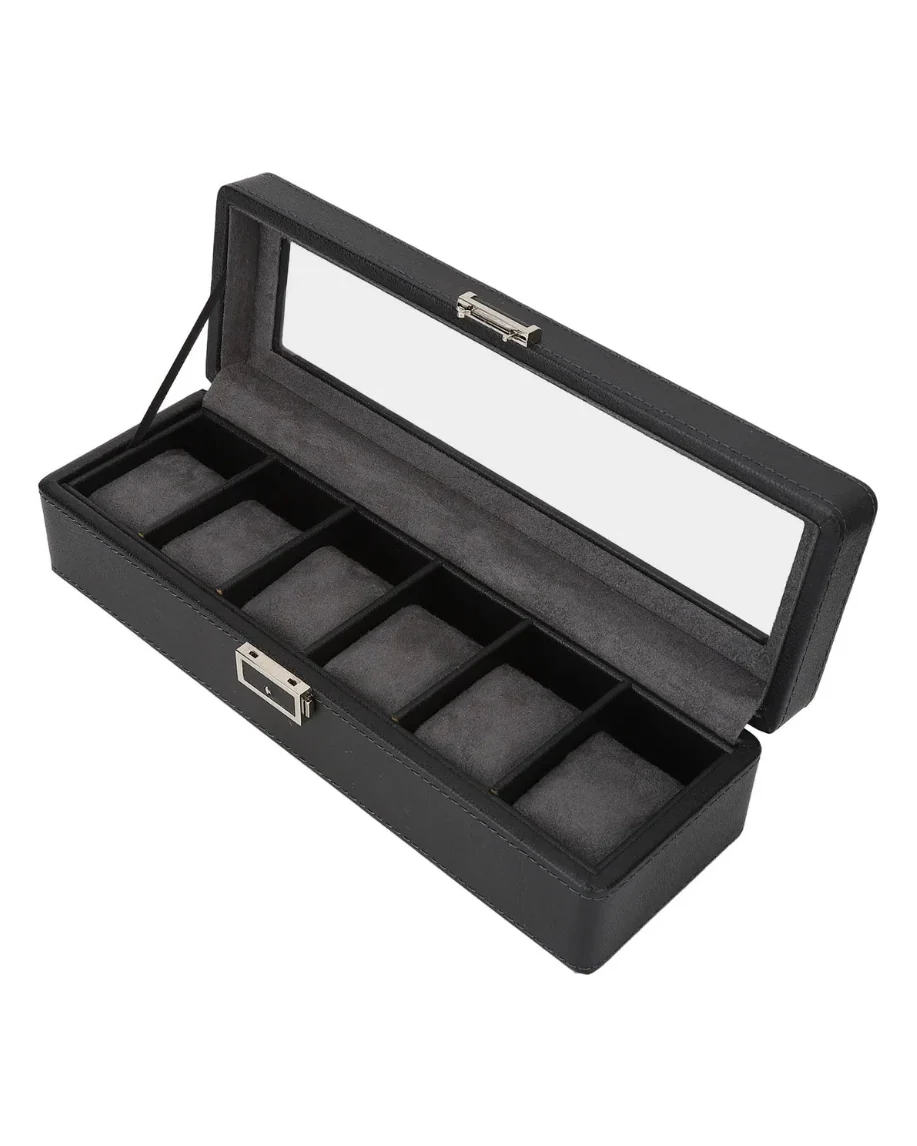 KS-009 Caja de 9 compartimientos para reloj de cuero