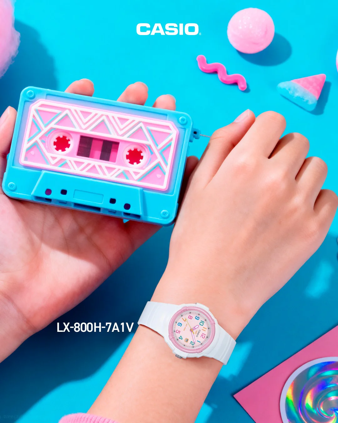 LX-800H-7A1V Reloj Casio de mujer banda de silicona - Image 4