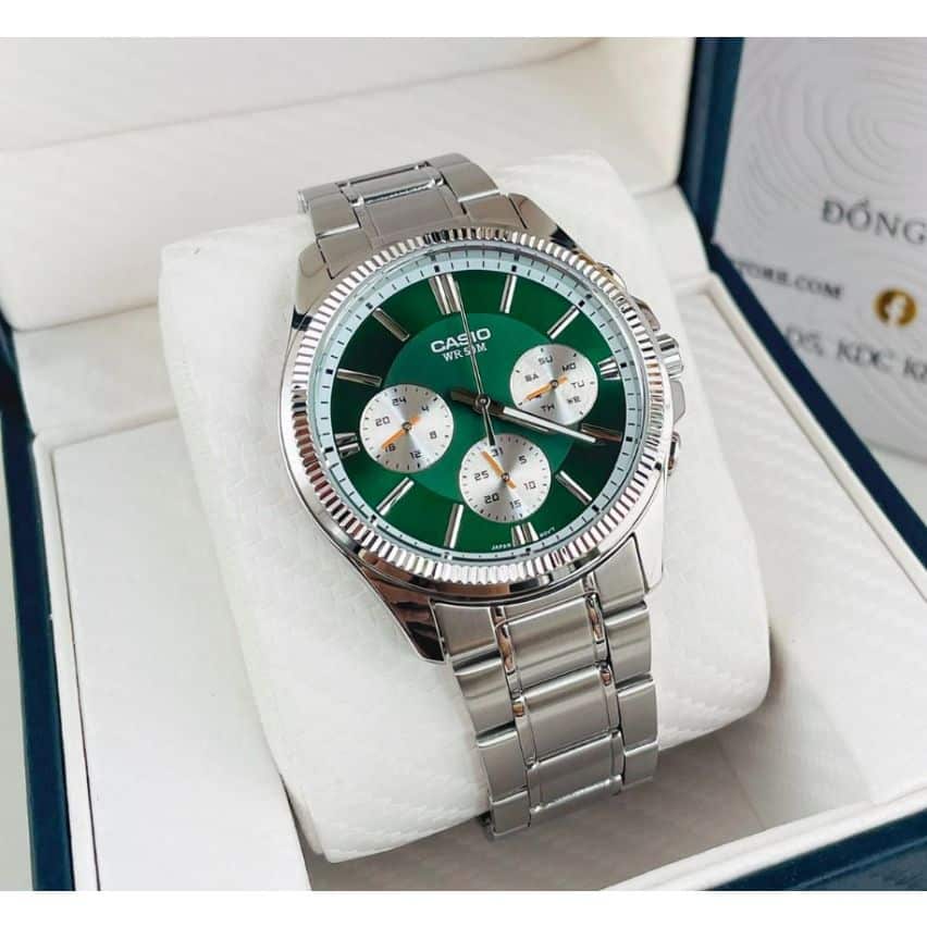 MTP-1375D-3AV Reloj Casio Análogo para Caballero con Pulsera de Acero Inoxidable - Image 2
