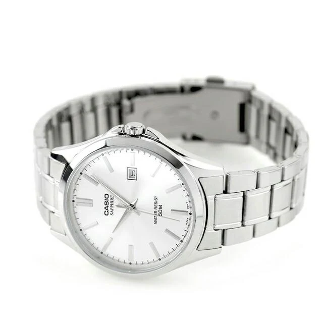 MTS-115D-7AV Reloj Casio Saphhire de hombre pulsera de metal 47 mm con cristal zafiro - Image 4