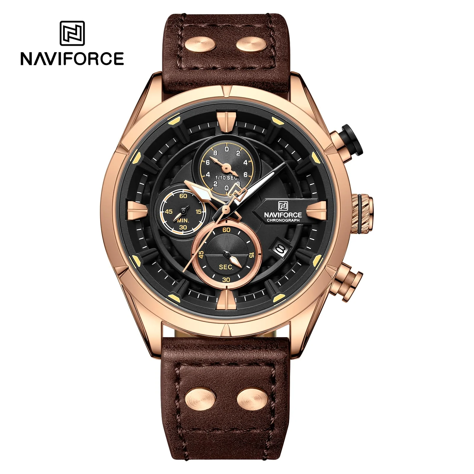 NF8045 Naviforce para caballero pulsera de cuero - Image 2