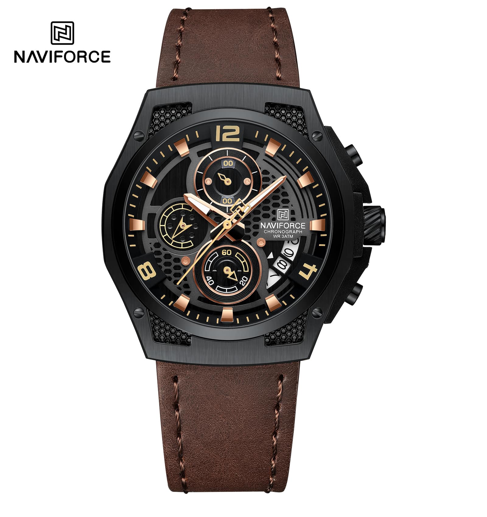 NF8051L Naviforce reloj para caballero correa de piel - Image 3