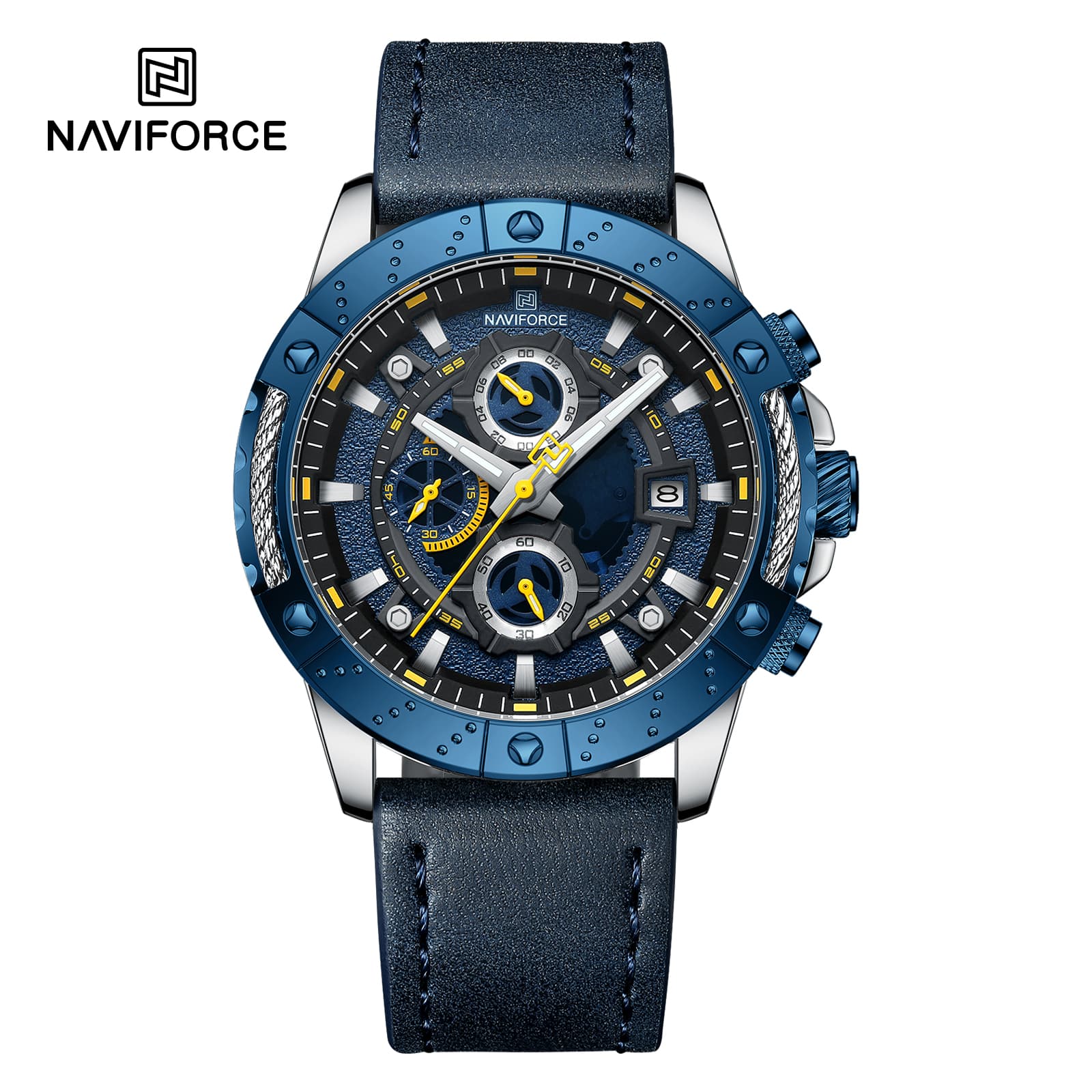 NF8055 Naviforce reloj para hombre pulsera de piel análogo - Image 2