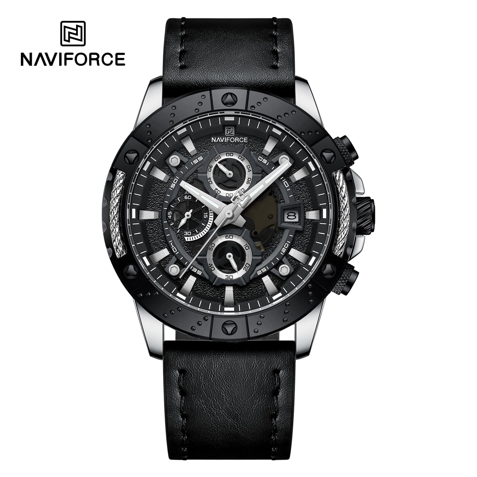 NF8055 Naviforce reloj para hombre pulsera de piel análogo - Image 6