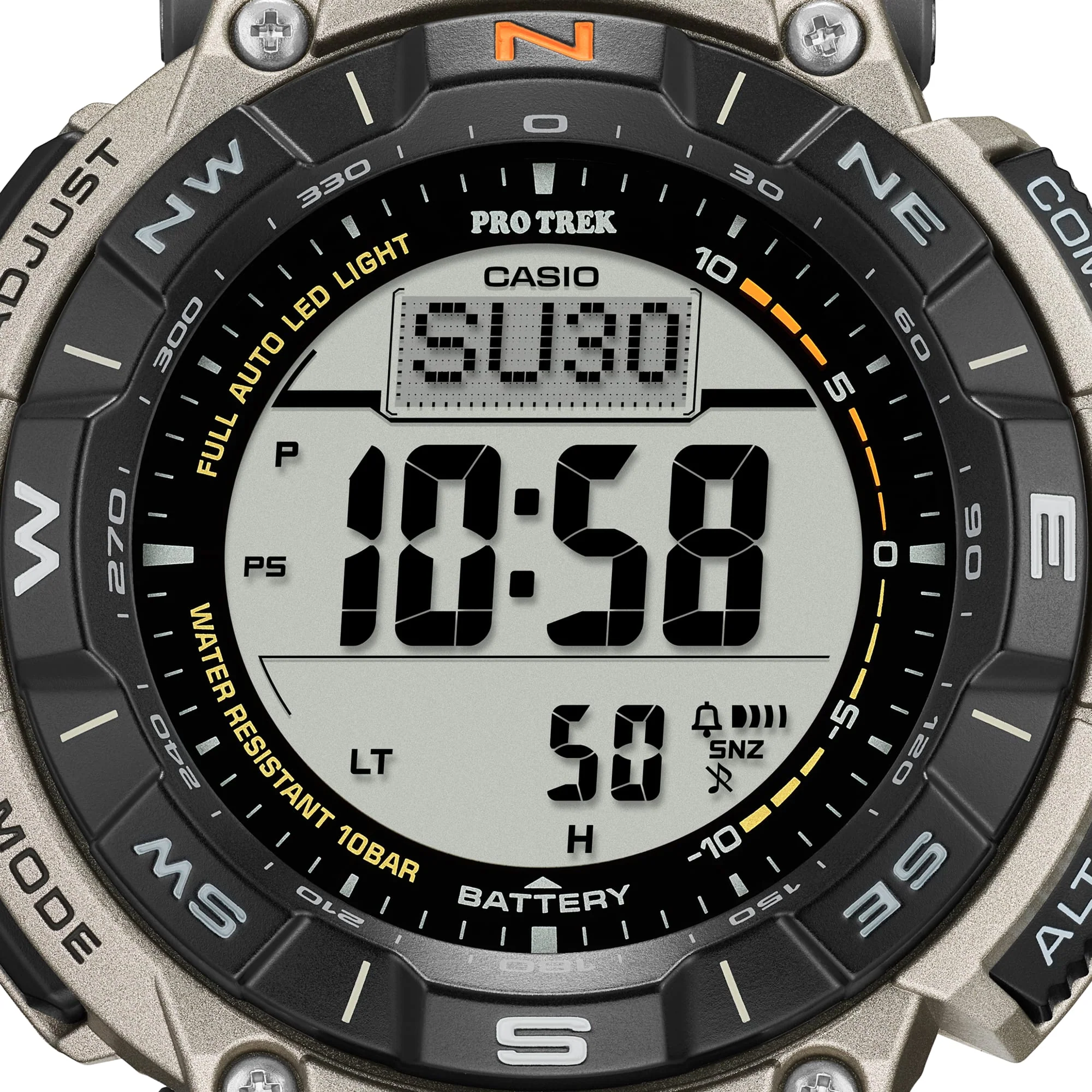 PRG-340T-7 Reloj Casio Pro Trek de hombre correa de acero inoxidable digital - Image 10