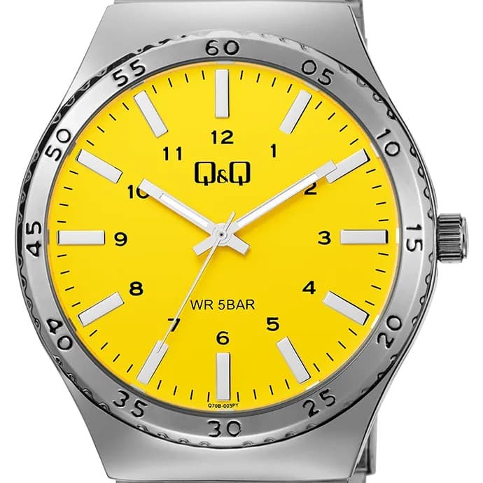Q70B-003PY QQ Reloj para hombre correa de acero - Image 2