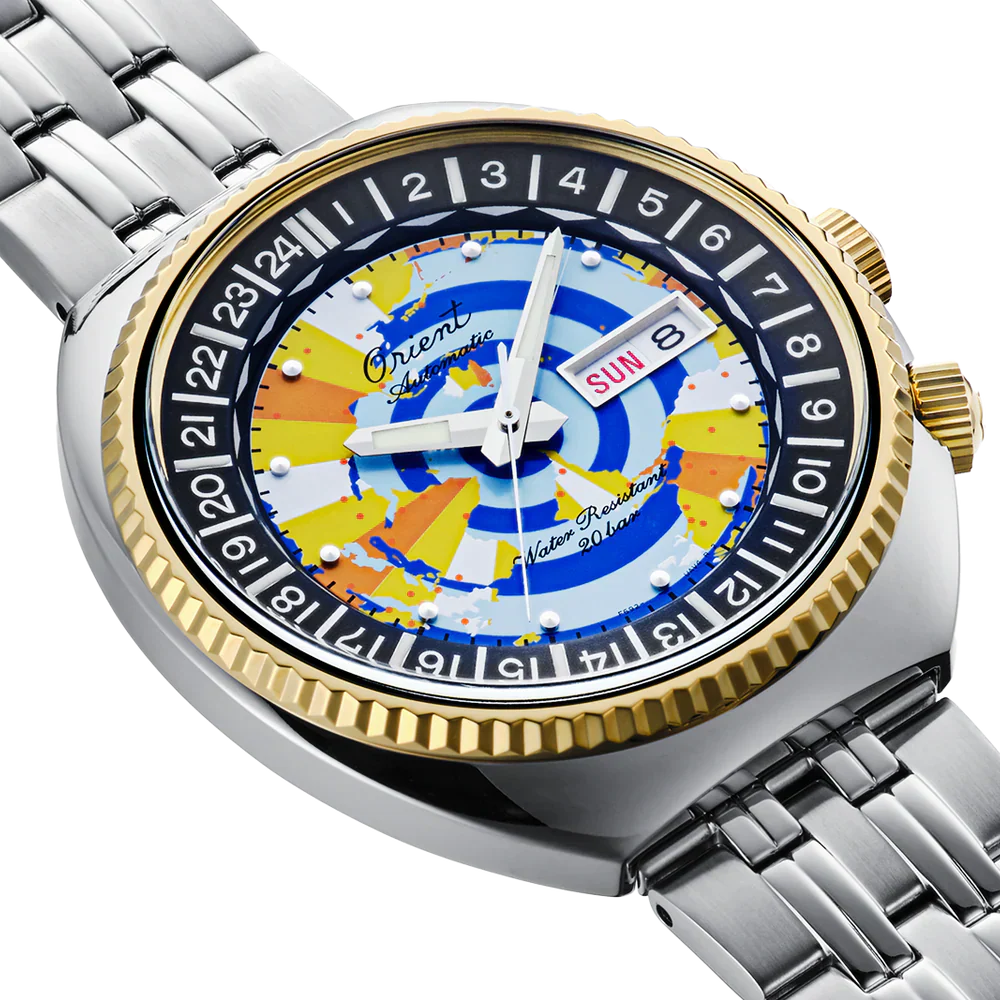 RA-AA0E08Y Reloj Orient de hombre pulsera de metal World Map 75th Aniversario - Image 3