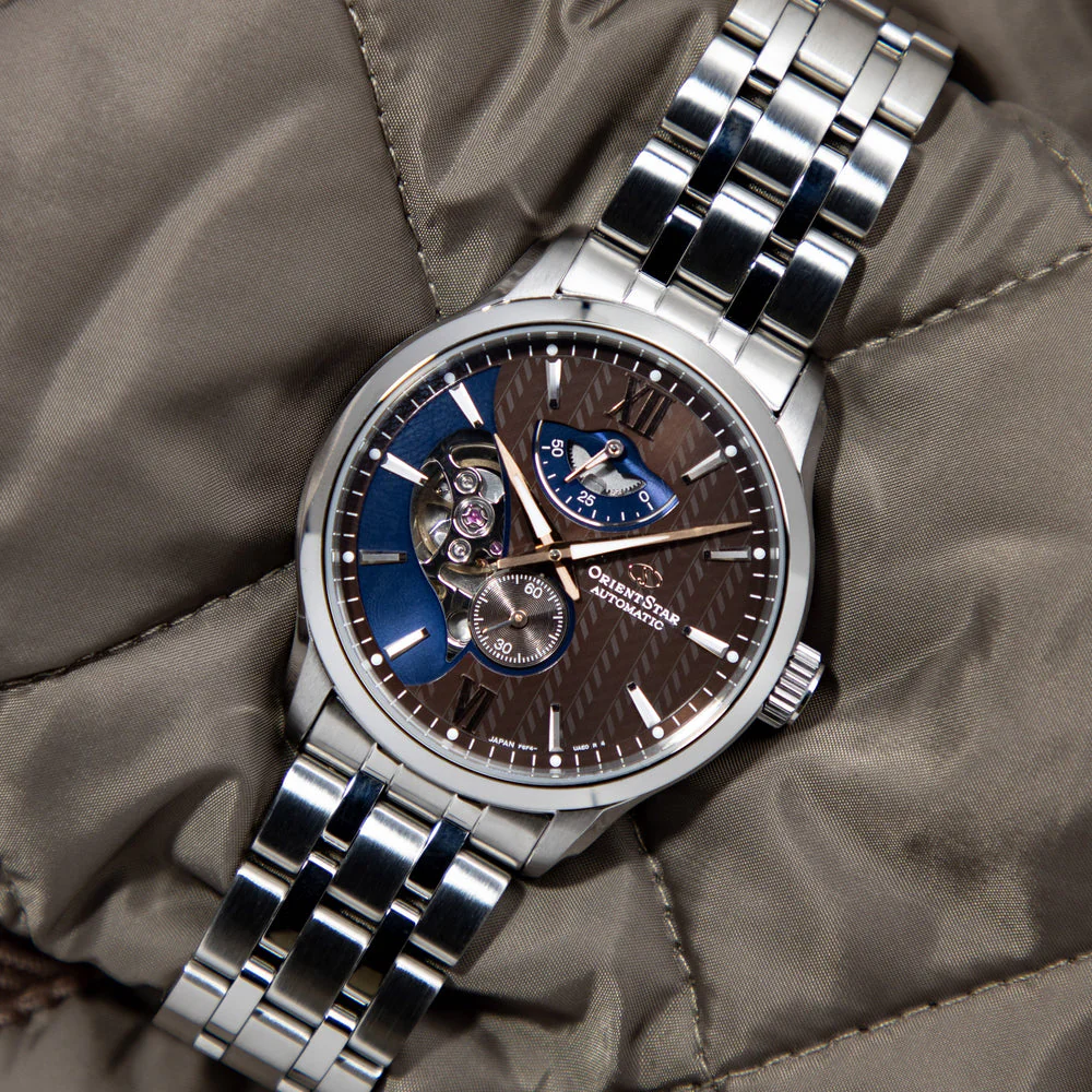 RE-AV0B02Y Reloj Orient Star Layered Skeleton de hombre correa de metal - Image 4