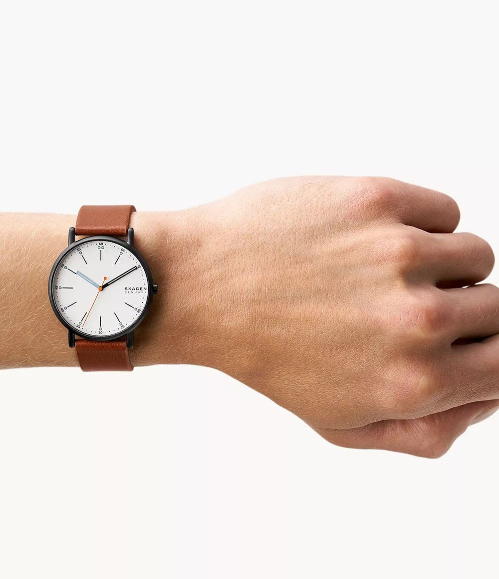 SKW6374 Reloj Skagen para hombre banda de cuero - Image 4
