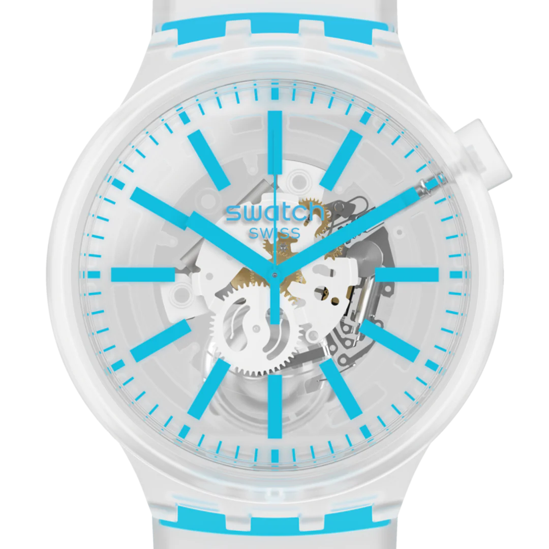 SO27E105 Reloj Swatch Big Bold BlueInJelly unisex correa de caucho - Image 6