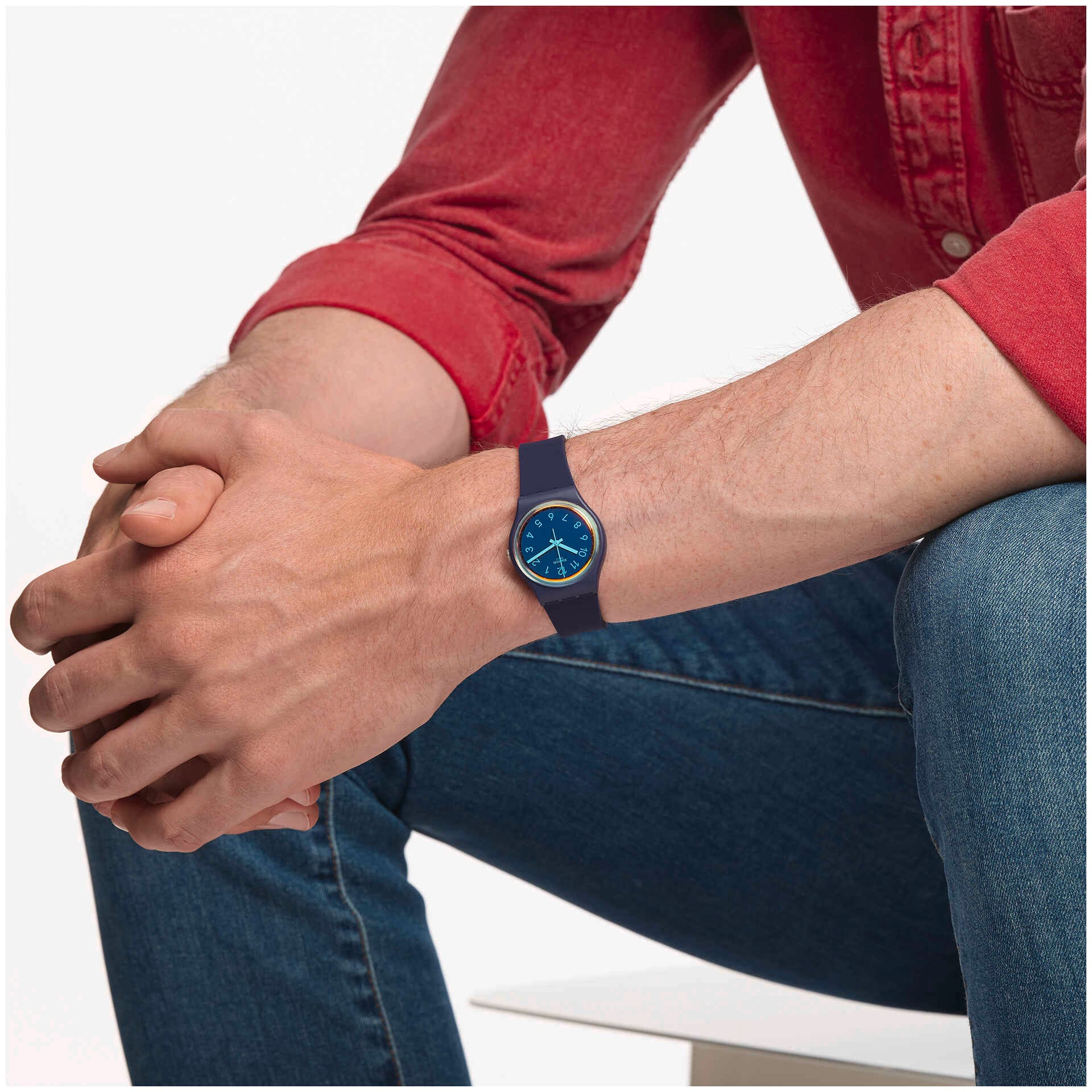 SO28N110 Reloj Swatch LA Night Blue de hombre correa de resina - Image 2