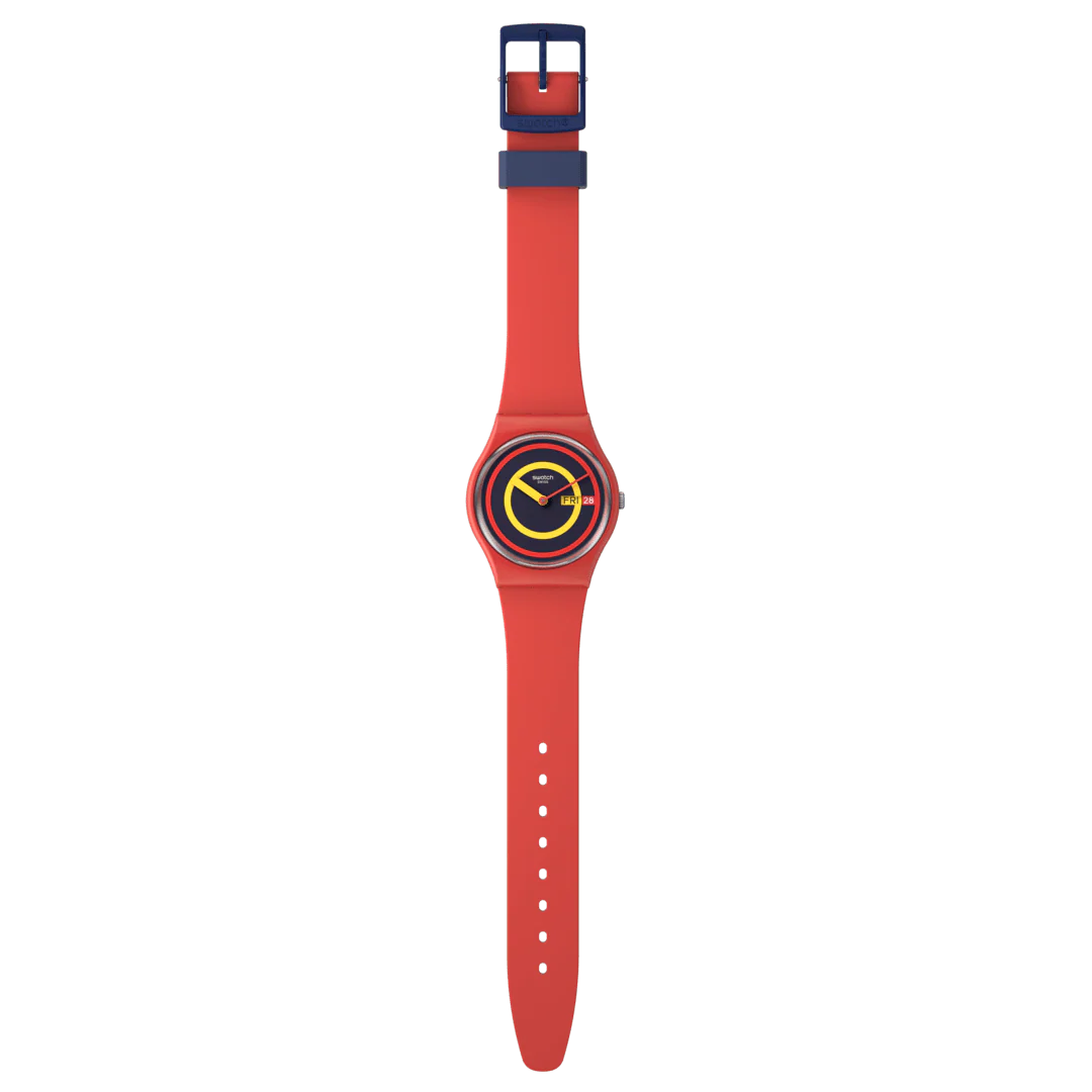 SO28R702 Reloj Swatch Concentric Red unisex banda de caucho - Image 3
