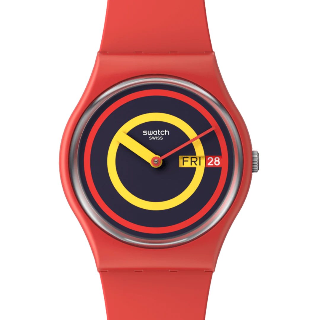 SO28R702 Reloj Swatch Concentric Red unisex banda de caucho - Image 4