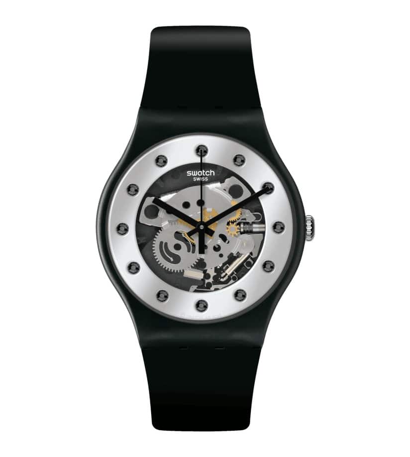 SO29B109 Reloj Swatch Silver Glam Análogo Unisex con Correa de Resina