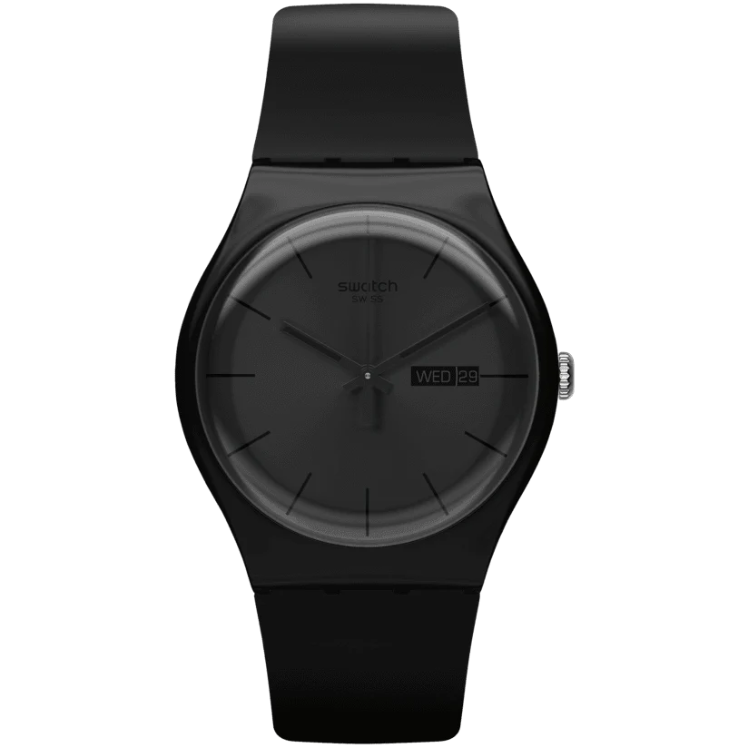 SO29B706 Reloj Swatch Black Rebel de hombre pulsera de caucho