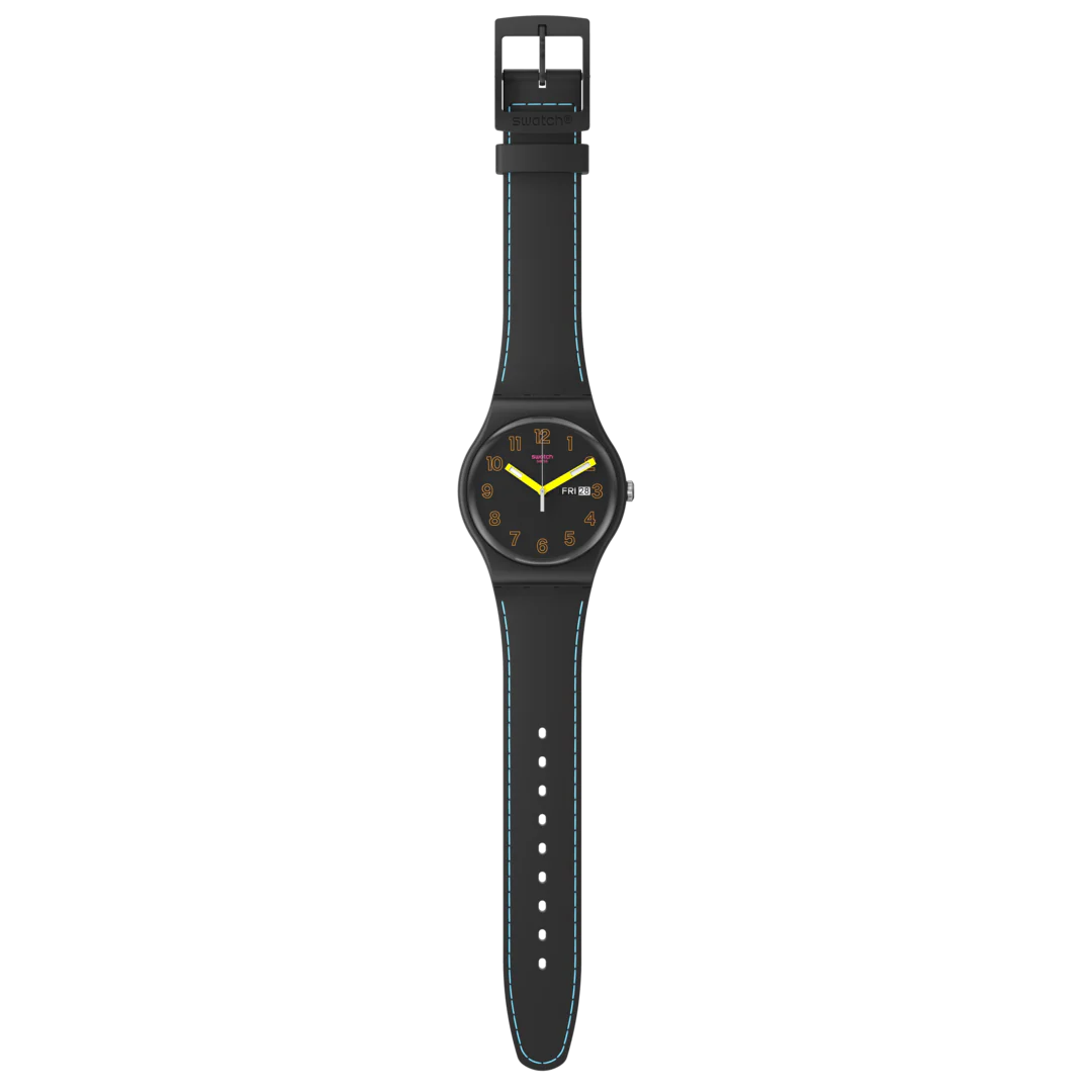 SO29B707 Reloj Swatch Dark Glow de hombre pulsera de silicona - Image 2