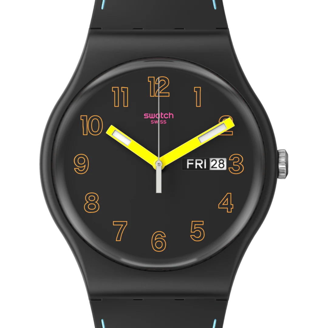 SO29B707 Reloj Swatch Dark Glow de hombre pulsera de silicona - Image 3