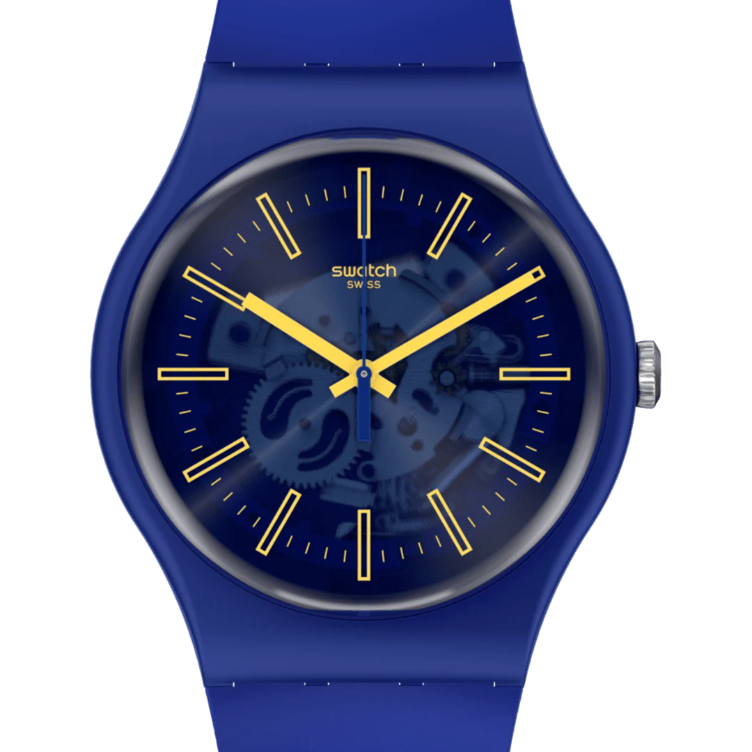 SO29N101 Reloj Swatch Sunbrush Sky unisex pulsera de caucho - Image 4