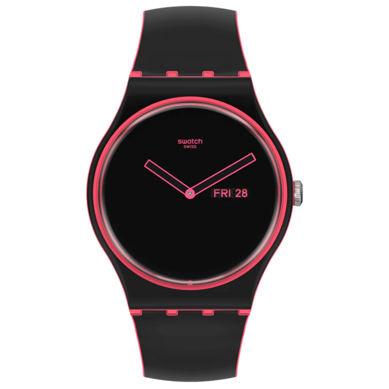 SO29P700 Reloj Swatch Minimal Line Pink unisex banda de caucho