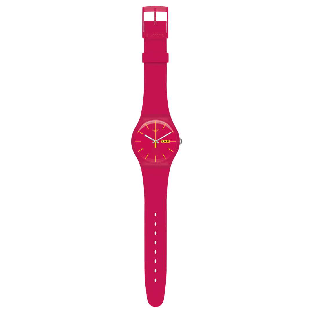 SUOR704 Reloj Swatch Rubine Rebel de dama pulsera de caucho - Image 4