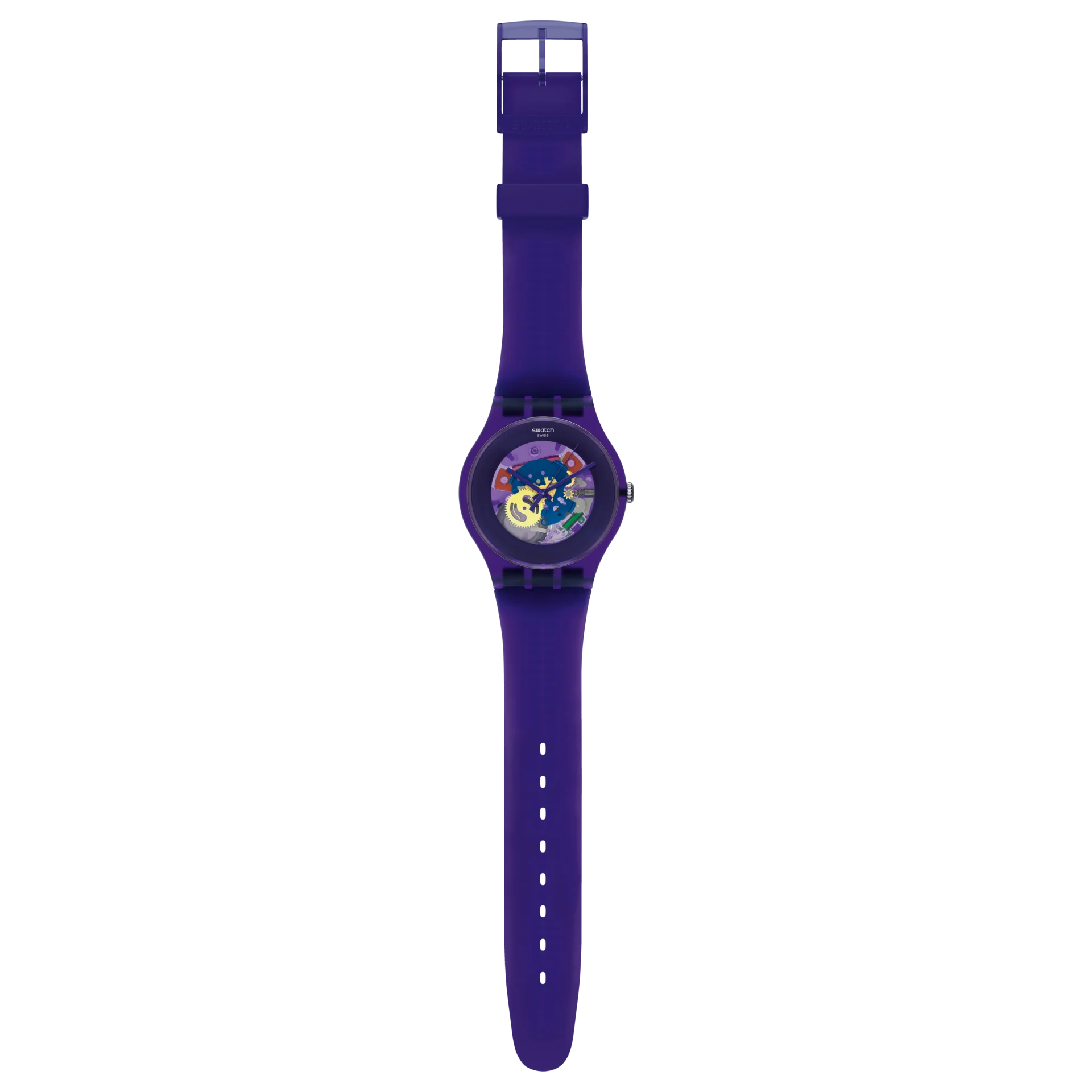 SUOV100 Swatch Purple Lacquered unisex pulsera de caucho - Image 2