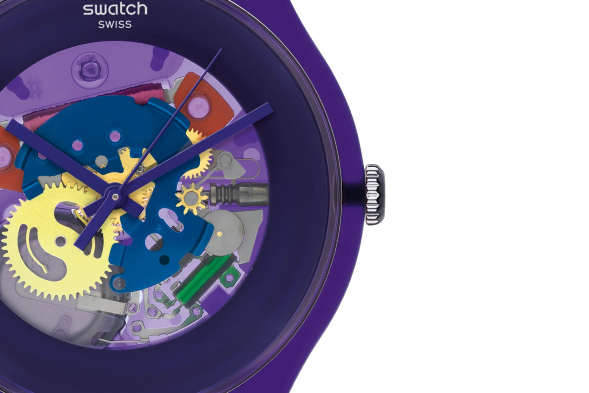 SUOV100 Swatch Purple Lacquered unisex pulsera de caucho - Image 3