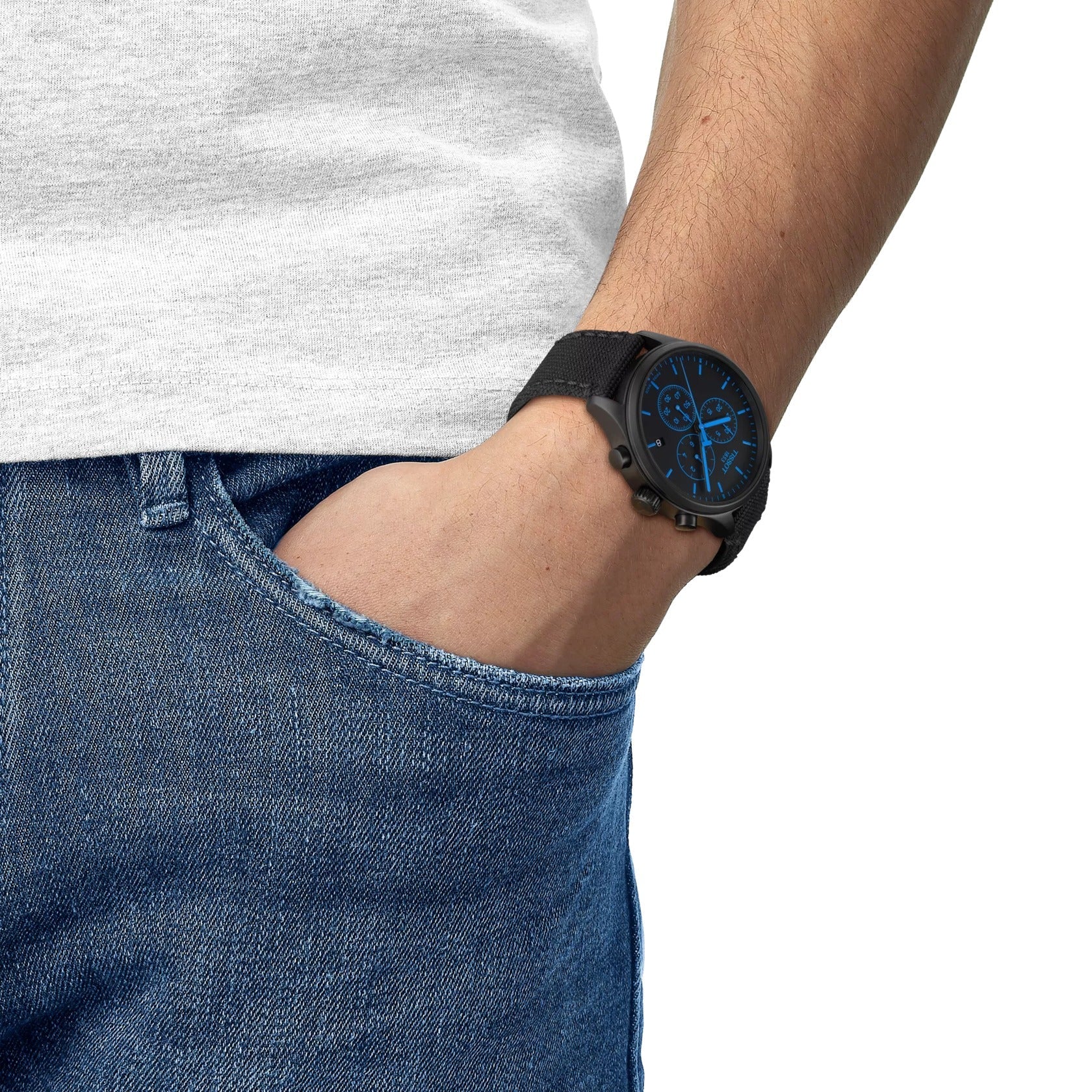 T116.617.37.051.00 Reloj Tissot Chrono XL de hombre correa de tela - Image 4