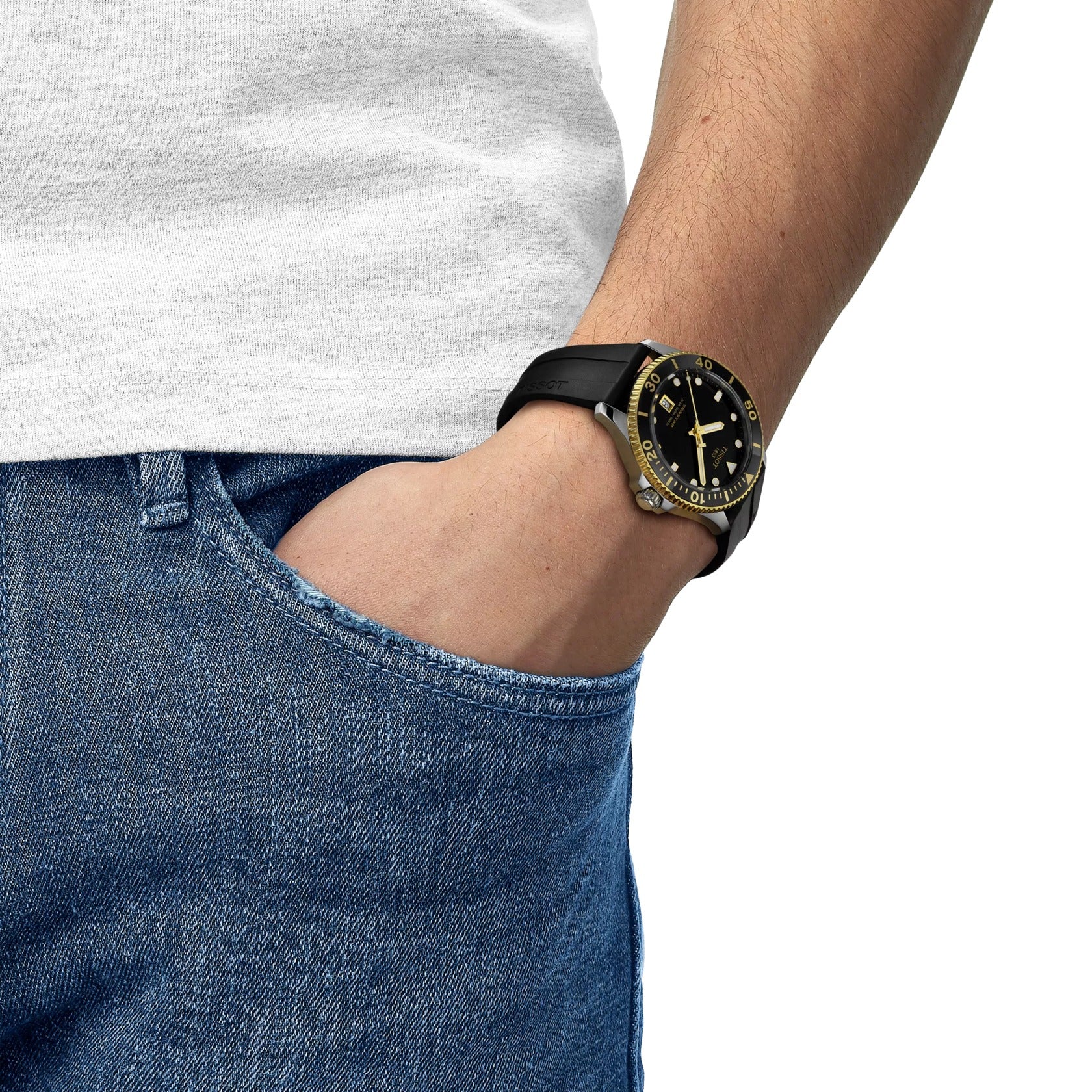 T120.410.27.051.00 Reloj Tissot Seastar 1000 de hombre correa de silicona - Image 8