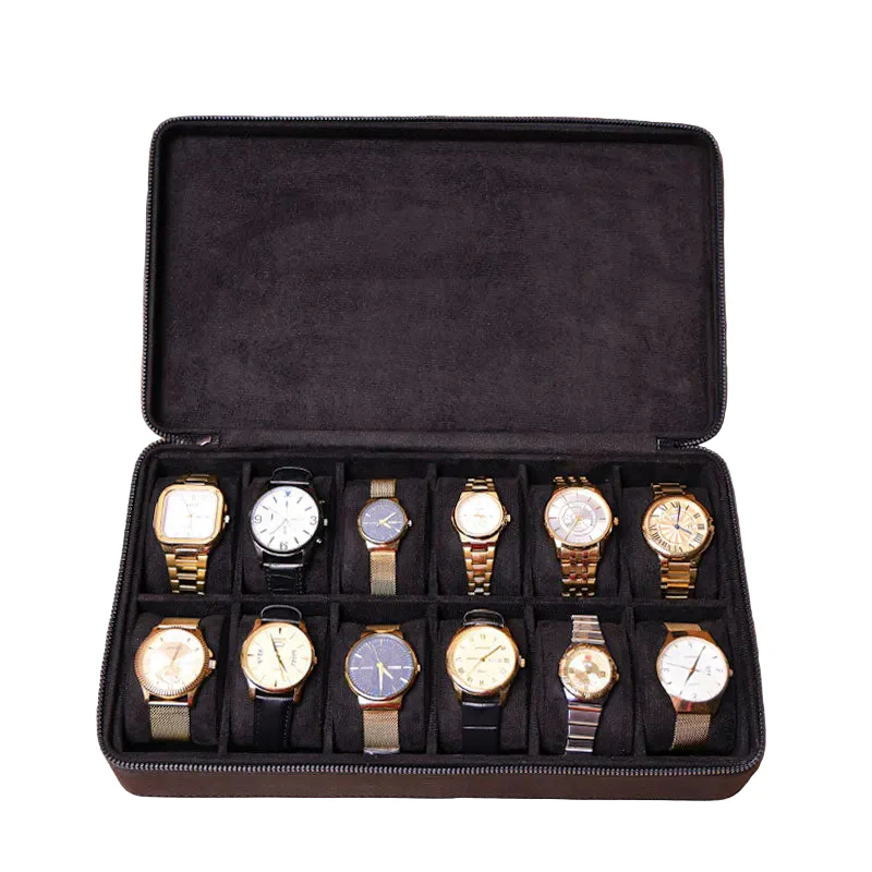TC-025 Caja Tancy para relojes acolchada de piel 12 espacios - Image 3