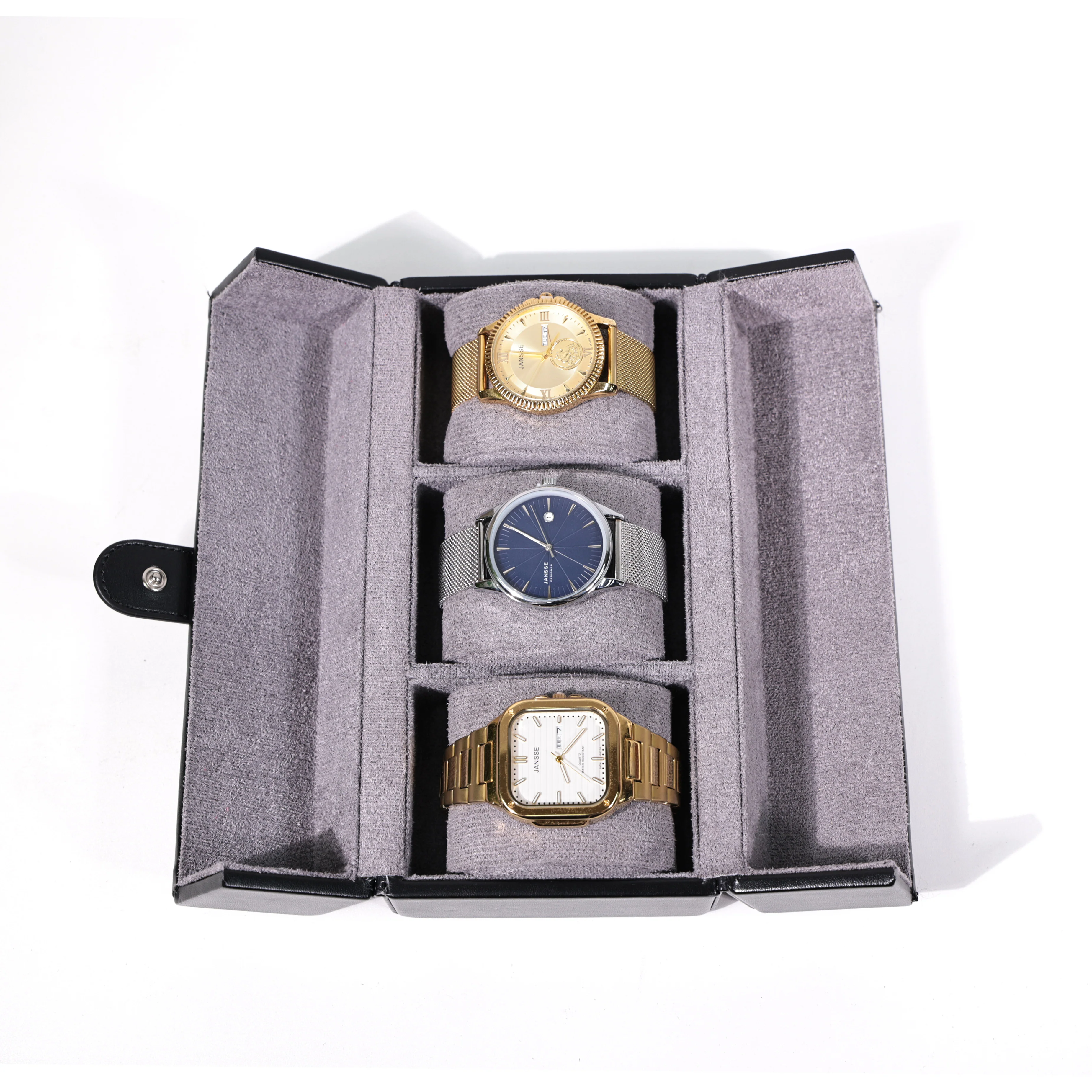 TC-029 Caja compacta de 3 relojes Tancy de cuero - Image 8