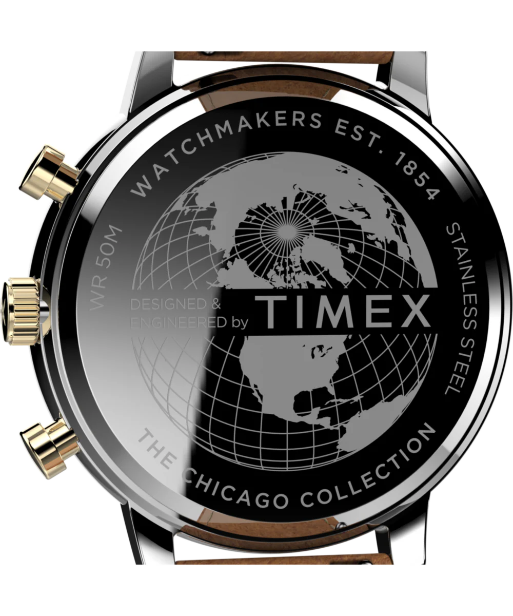 TW2U39000 Reloj Timex Chicago Cronógrafo de hombre correa de piel - Image 4