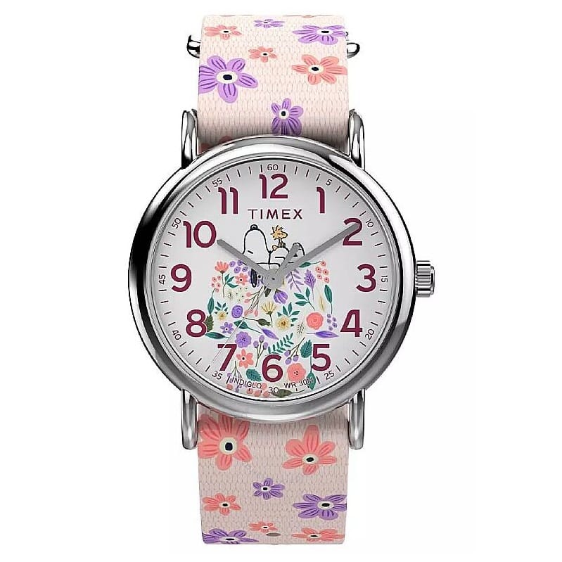 TW2W33200 Reloj Timex Análogo para Dama con Correa de Tela Snoopy Peanuts