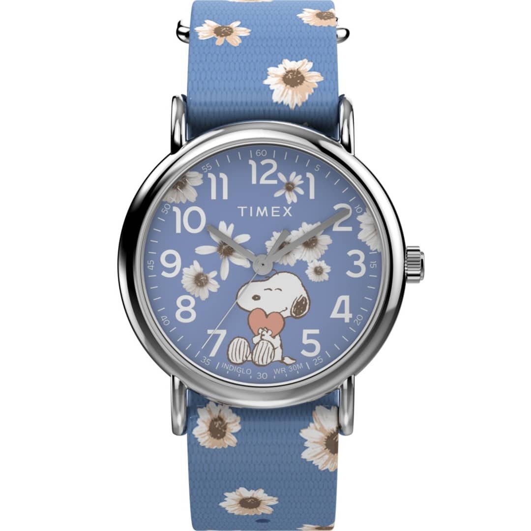 TW2W33300 Reloj Timex Análogo para Dama con Correa de Tela Snoopy