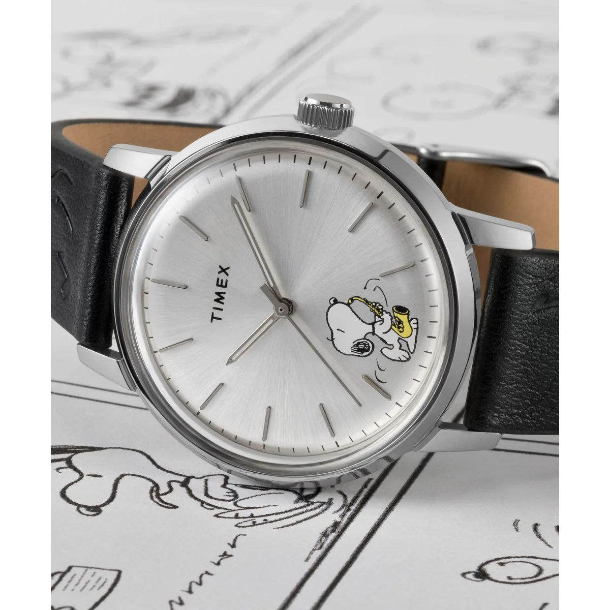 TW2W68800 Reloj Timex Marlin Snoopy de hombre correa de cuero - Image 7