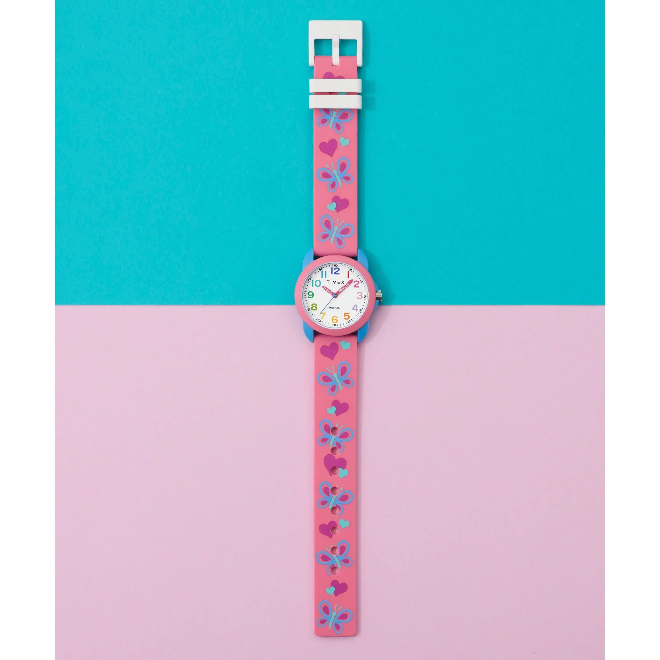 TW2Y59700 Reloj Timex Teacher Corazon y mariposas infantil banda de silicona - Image 2