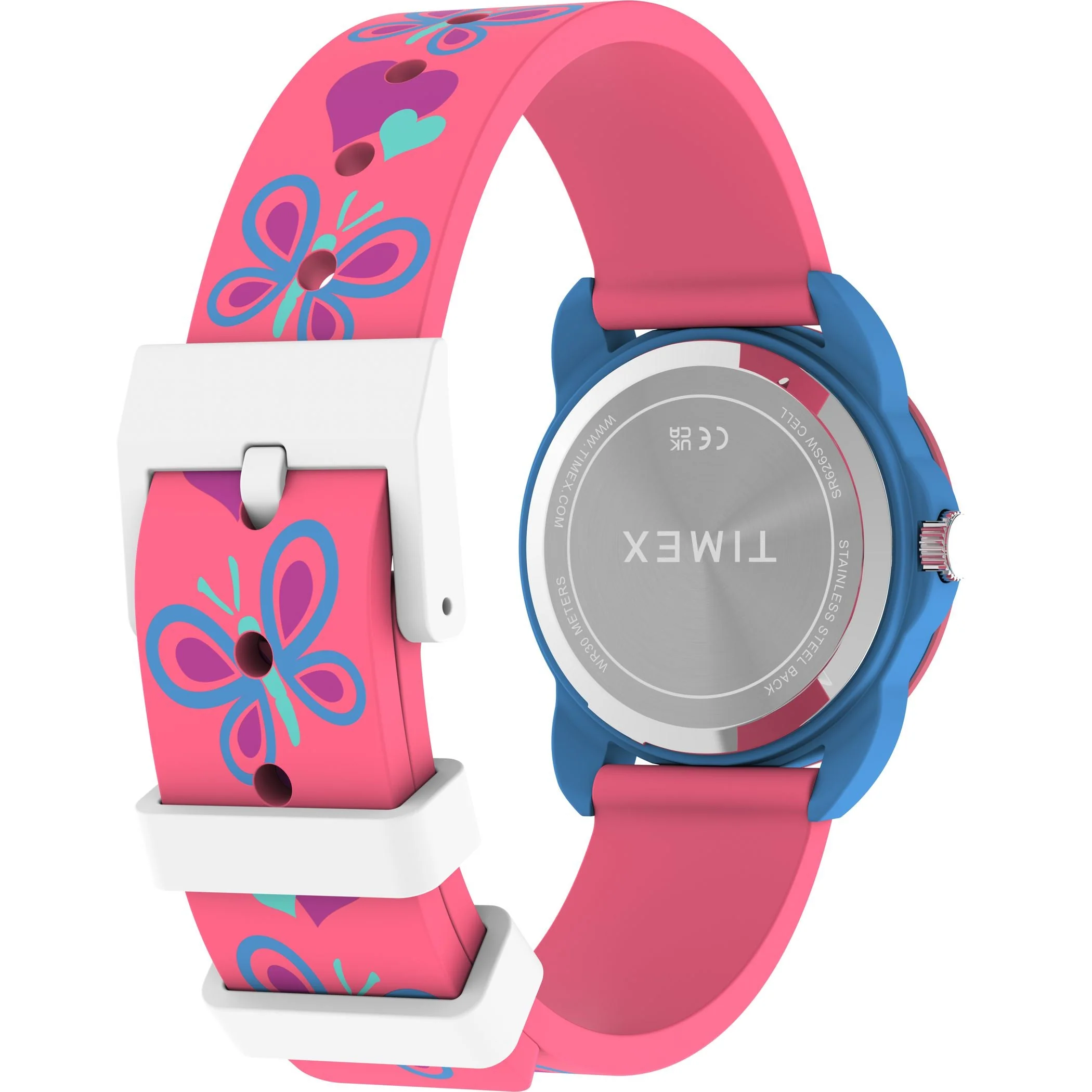 TW2Y59700 Reloj Timex Teacher Corazon y mariposas infantil banda de silicona - Image 6