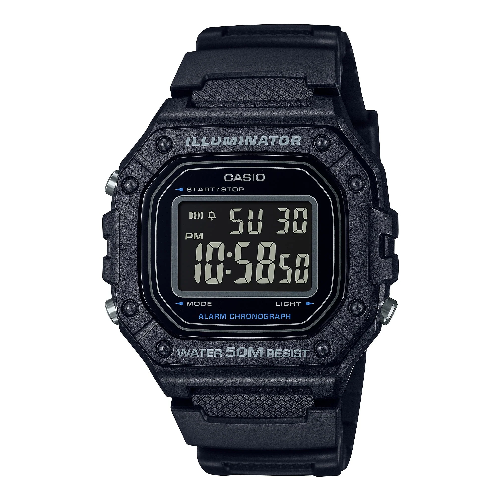 W-218H-1BV Casio Reloj para Hombre, Illuminator con Cronógrafo