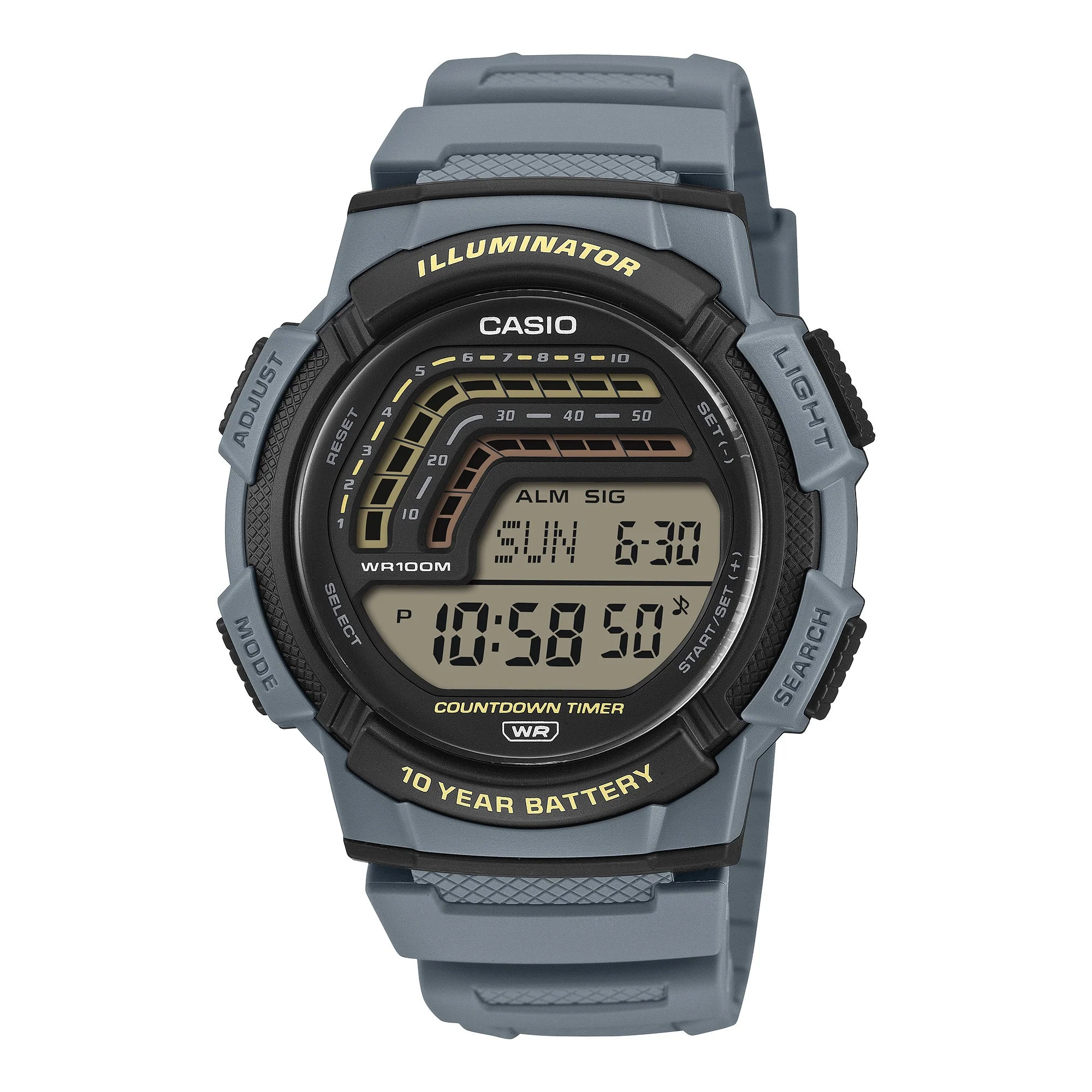 WS-1800-2AV Reloj Casio de hombre digital banda de caucho