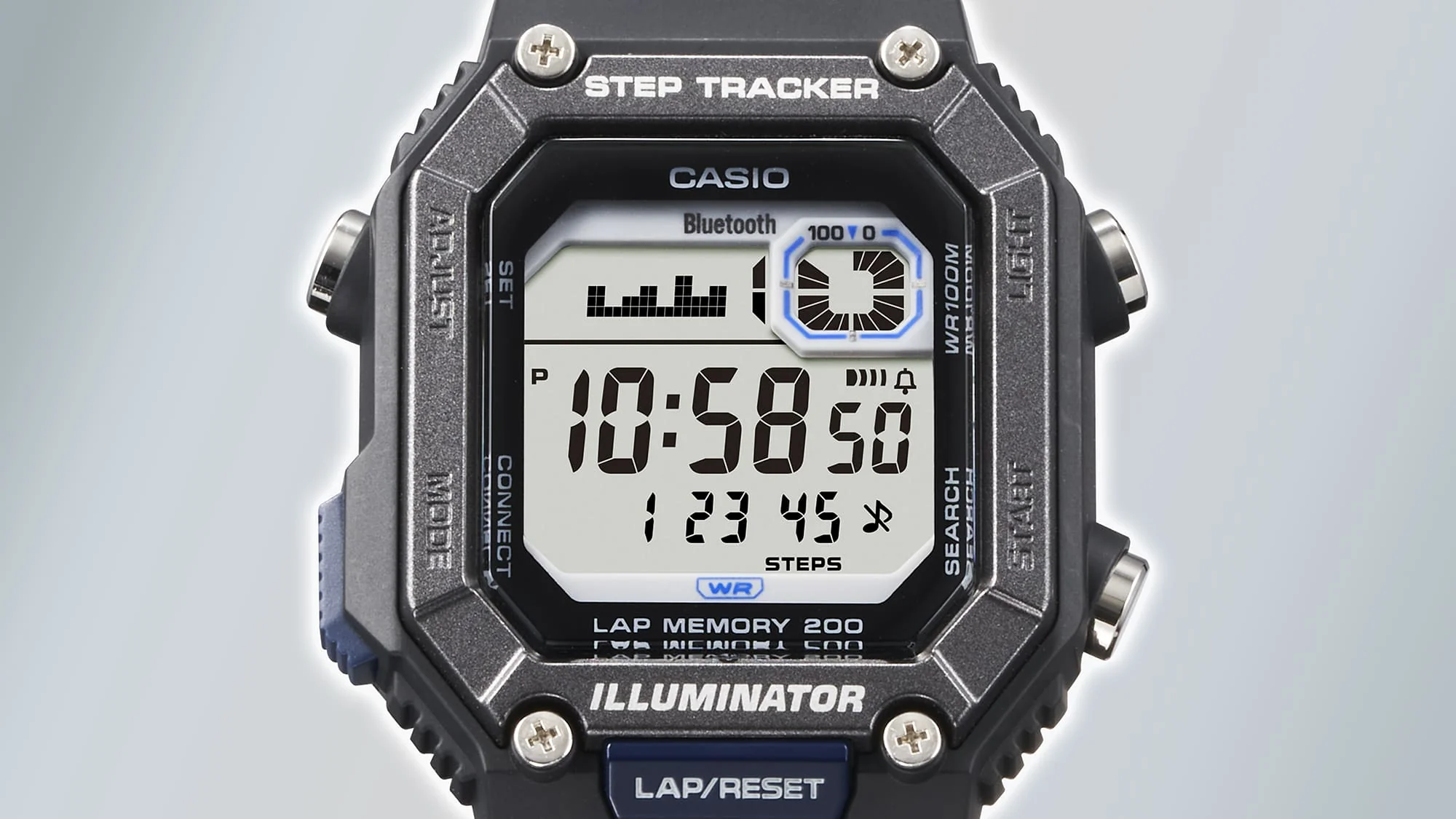 WS-B1000-1AV Reloj Casio Digital para Caballero con Correa de Caucho con Bluetooth - Image 6