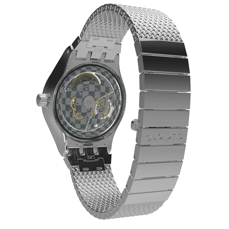 YIS407GB Reloj Swatch Sistem Kaki unisex correa mesh 42mm - Image 3
