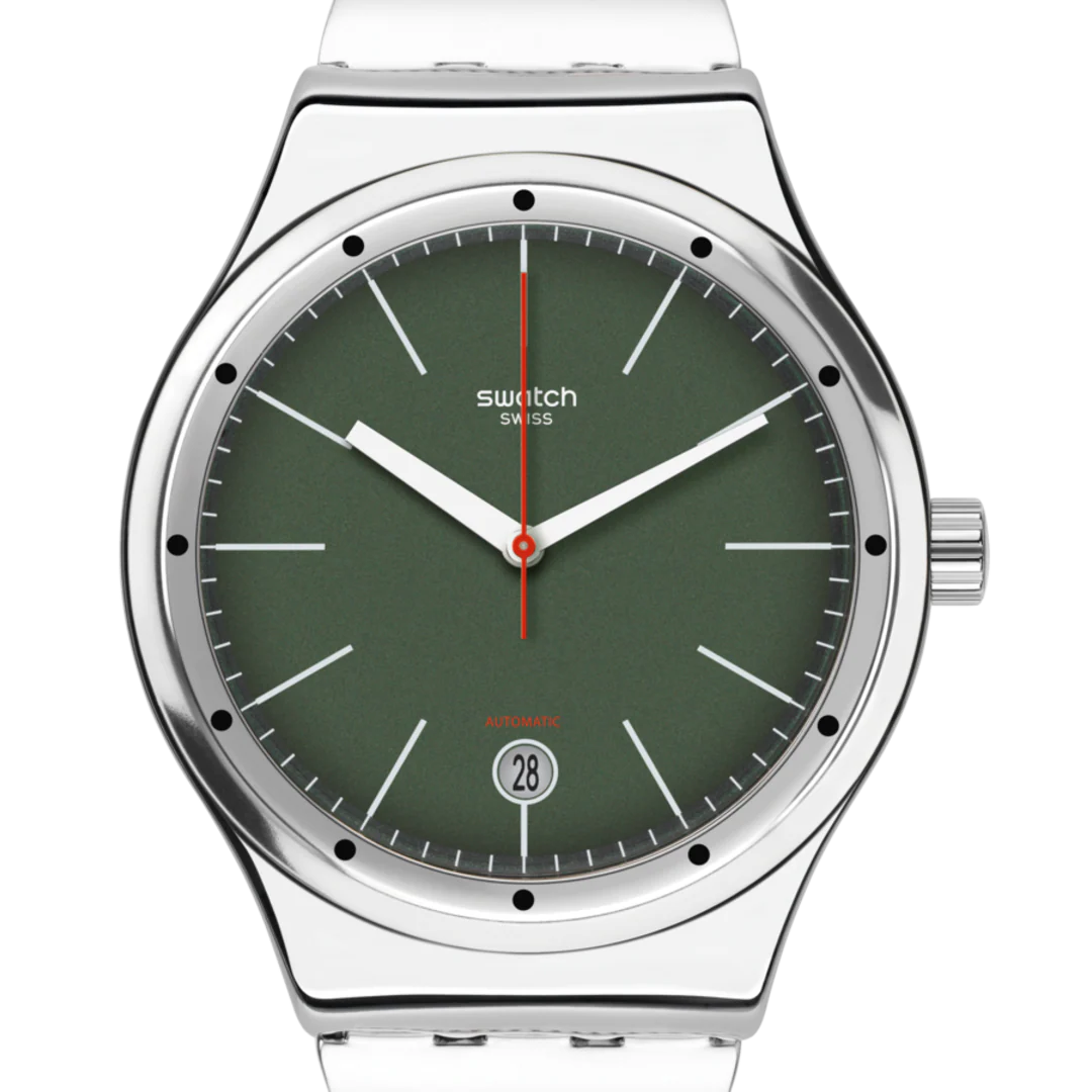 YIS407GB Reloj Swatch Sistem Kaki unisex correa mesh 42mm - Image 4