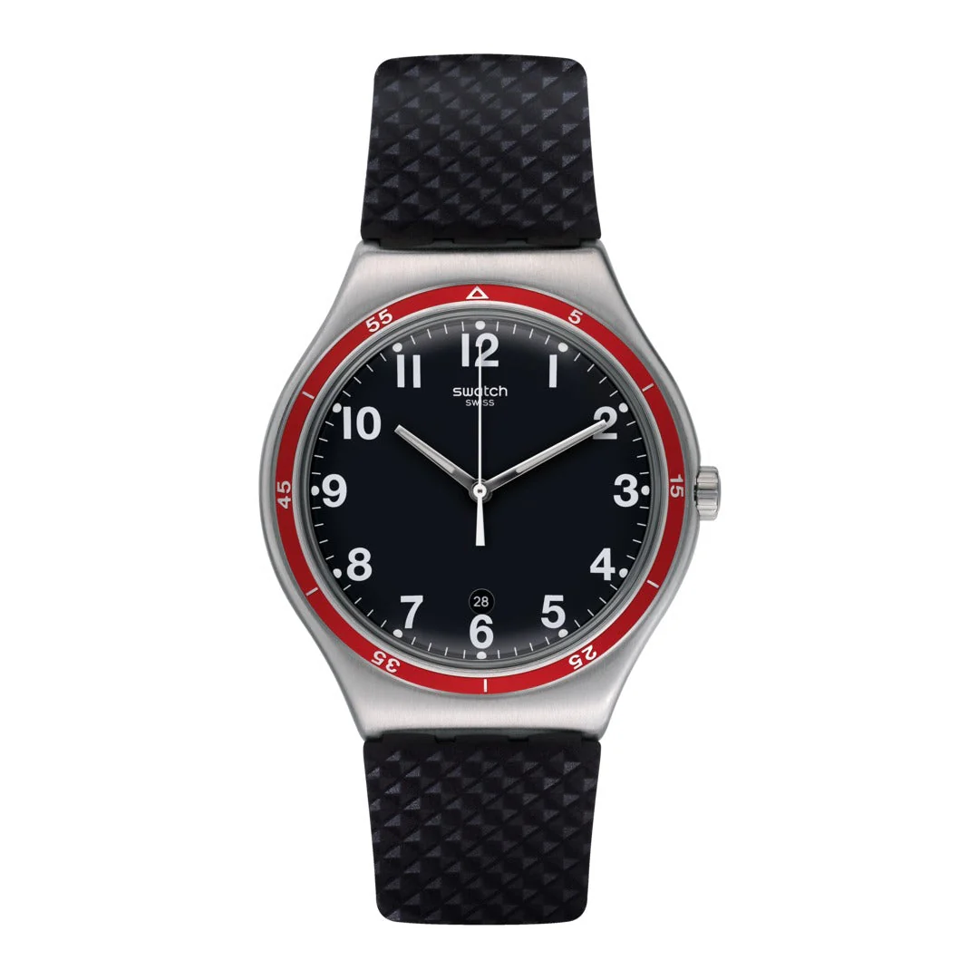 YWS417 Reloj Swatch Red Wheel de hombre correa de resina